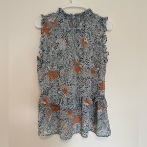 Hayden blue floral ruffle top